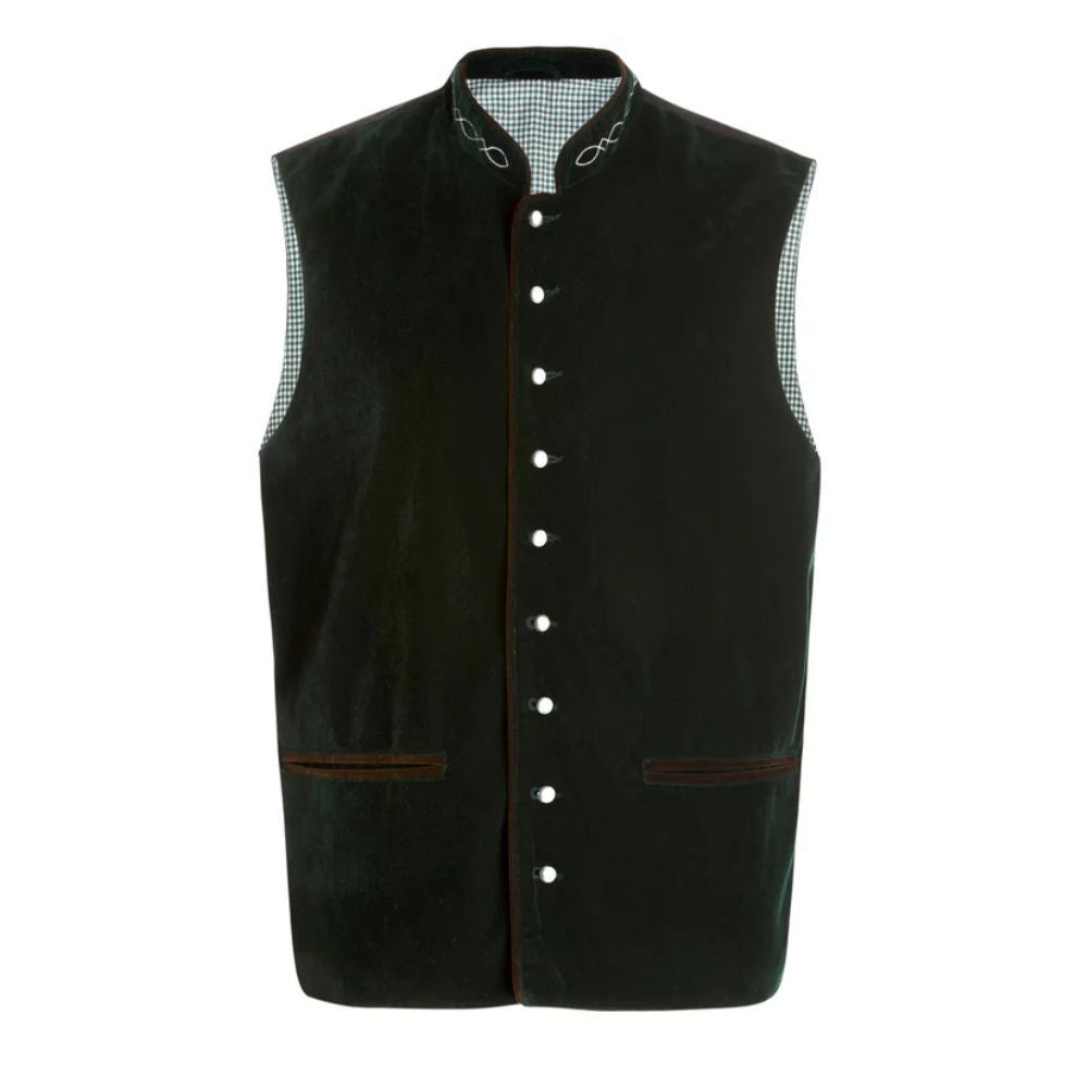 Authentic black velvet Trachten vest for Oktoberfest outfit.