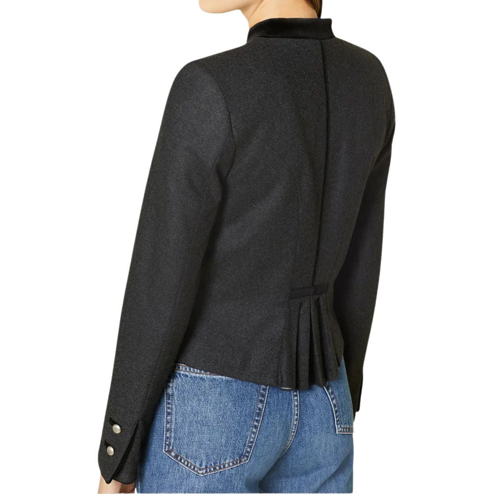 Traditional Bavarian grey wool Trachten jacket with classic design