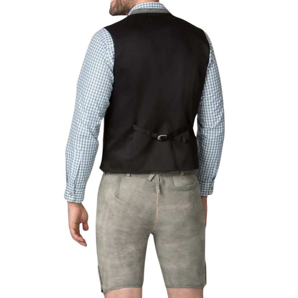 Traditional Grey Wool Trachten Vest – Bavarian Festival