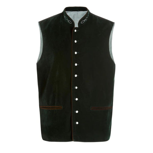 Authentic black velvet Trachten vest for Oktoberfest outfit.