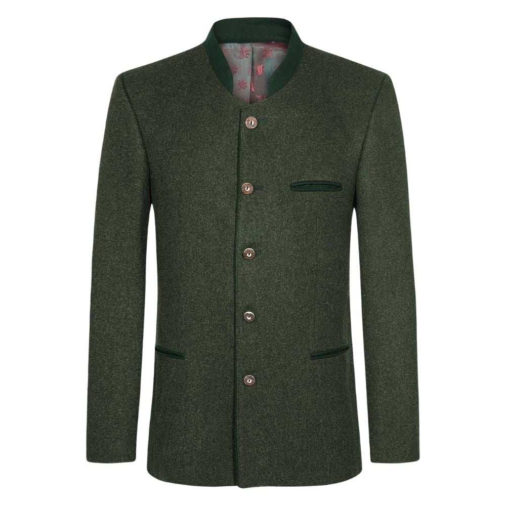 Classic green velvet Trachten jacket in Bavarian traditional clothing style.