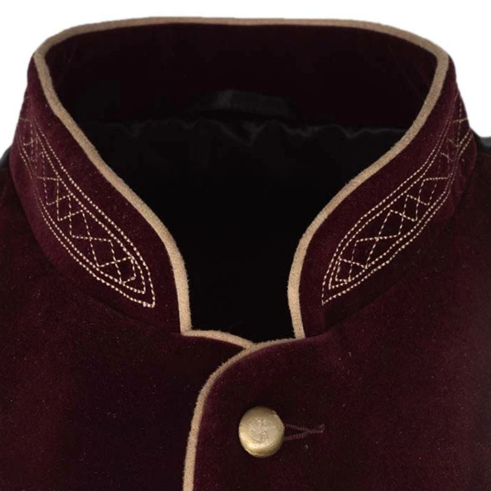 Traditional vest with detailed collar embroidery in Bavarian style