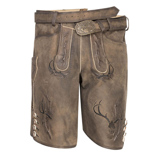 Custom handmade Lederhosen for men in authentic Bavarian Oktoberfest style.