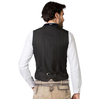 German black velvet Trachten vest with classic traditional design.