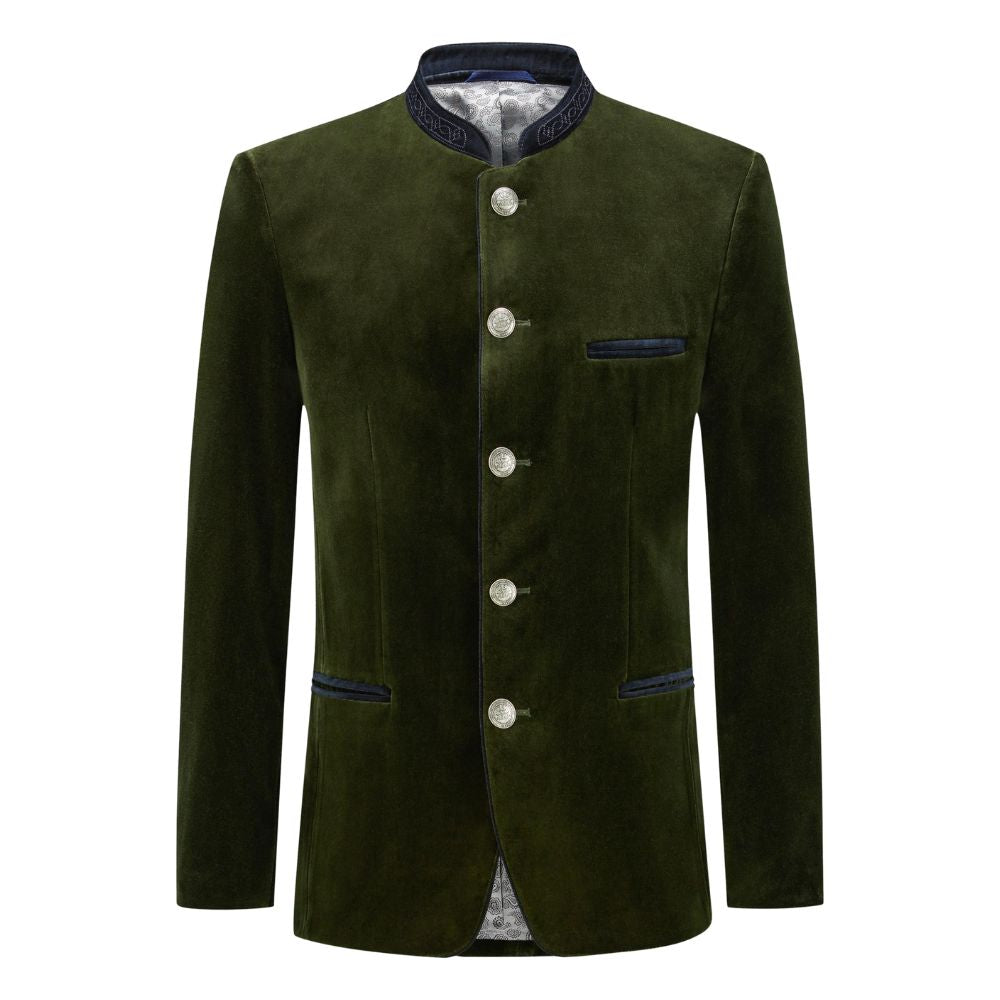 Green Velvet Trachten Jacket – Traditional Bavarian Oktoberfest Wear