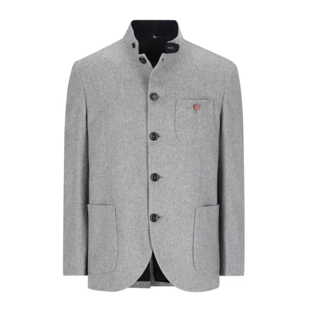: Men’s grey wool Bavarian Trachten jacket in Oktoberfest style.