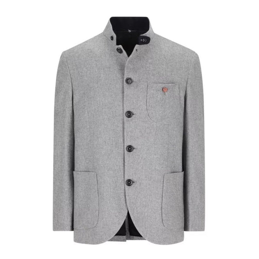 : Men’s grey wool Bavarian Trachten jacket in Oktoberfest style.