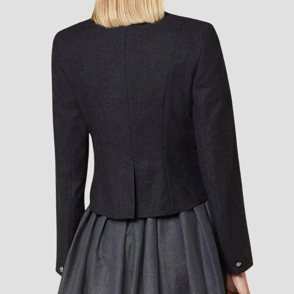 Traditional Bavarian black Trachten jacket for women with classic design.