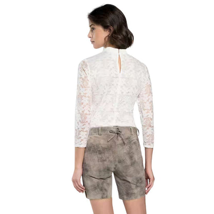 Traditional Bavarian grey suede Lederhosen with classic craftsmanship.