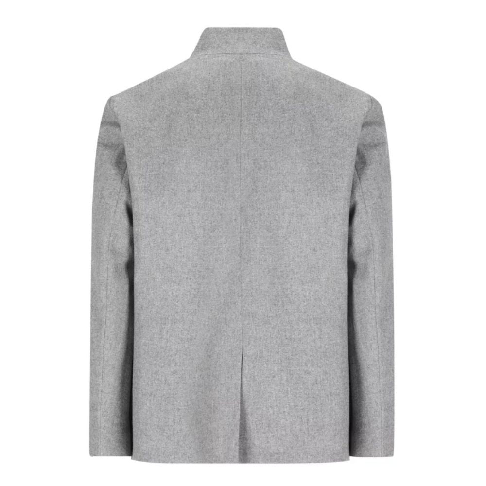 Traditional Bavarian men’s grey wool Trachten jacket with classic design.