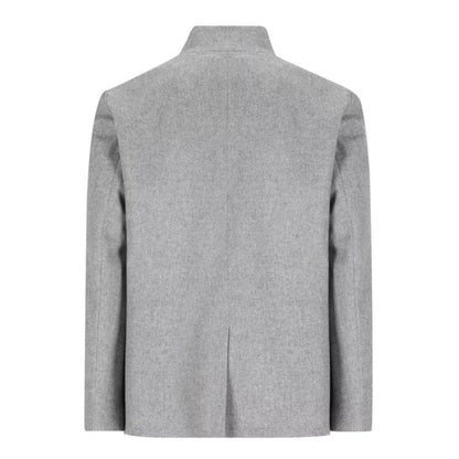 Traditional Bavarian men’s grey wool Trachten jacket with classic design.