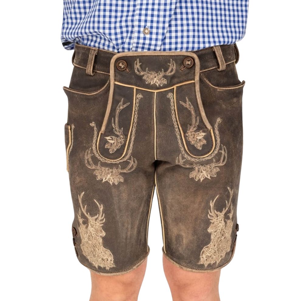 Traditional Bavarian Trachten Lederhosen for men with authentic German design.