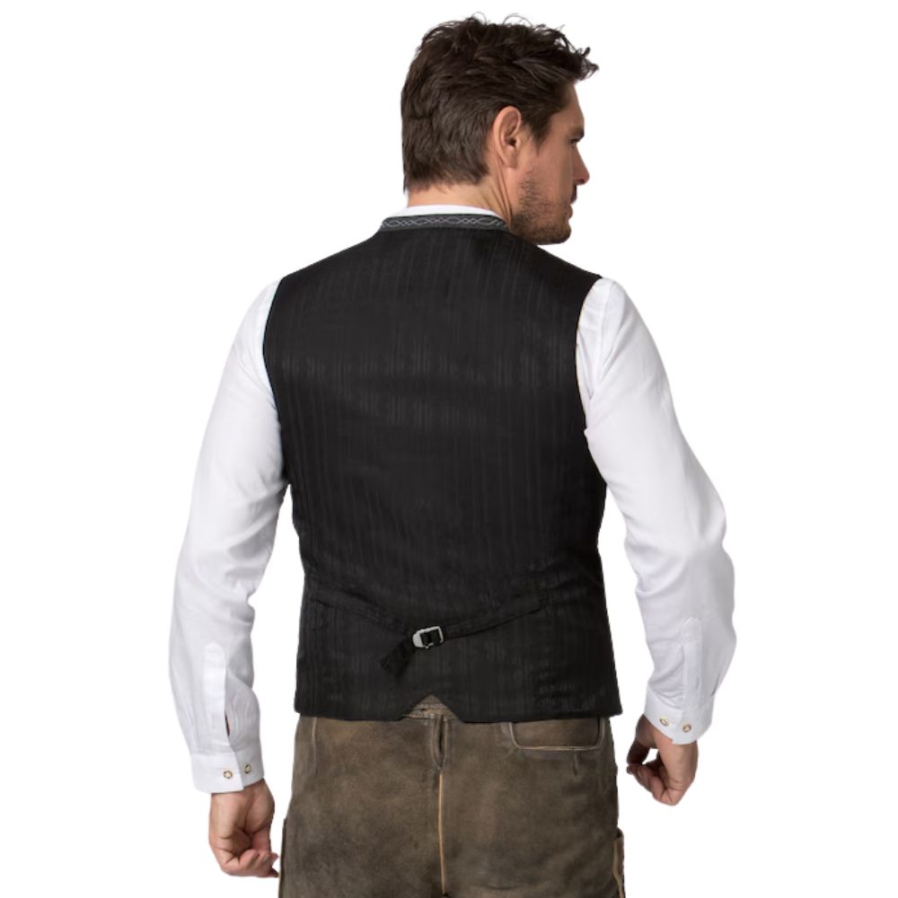 Traditional German Alpine blue velvet Trachten vest for men.