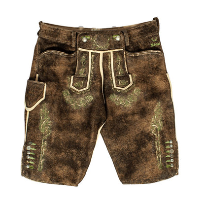 Traditional Lederhosen shorts for women in Oktoberfest attire.