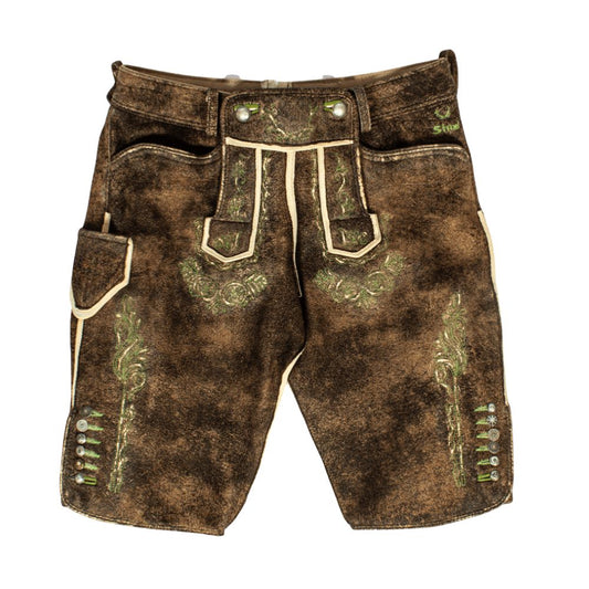 Traditional Lederhosen shorts for women in Oktoberfest attire.